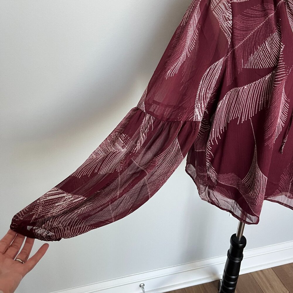 Haver & Blair Burgundy Peasant Blouse XL - Picture 2 of 6